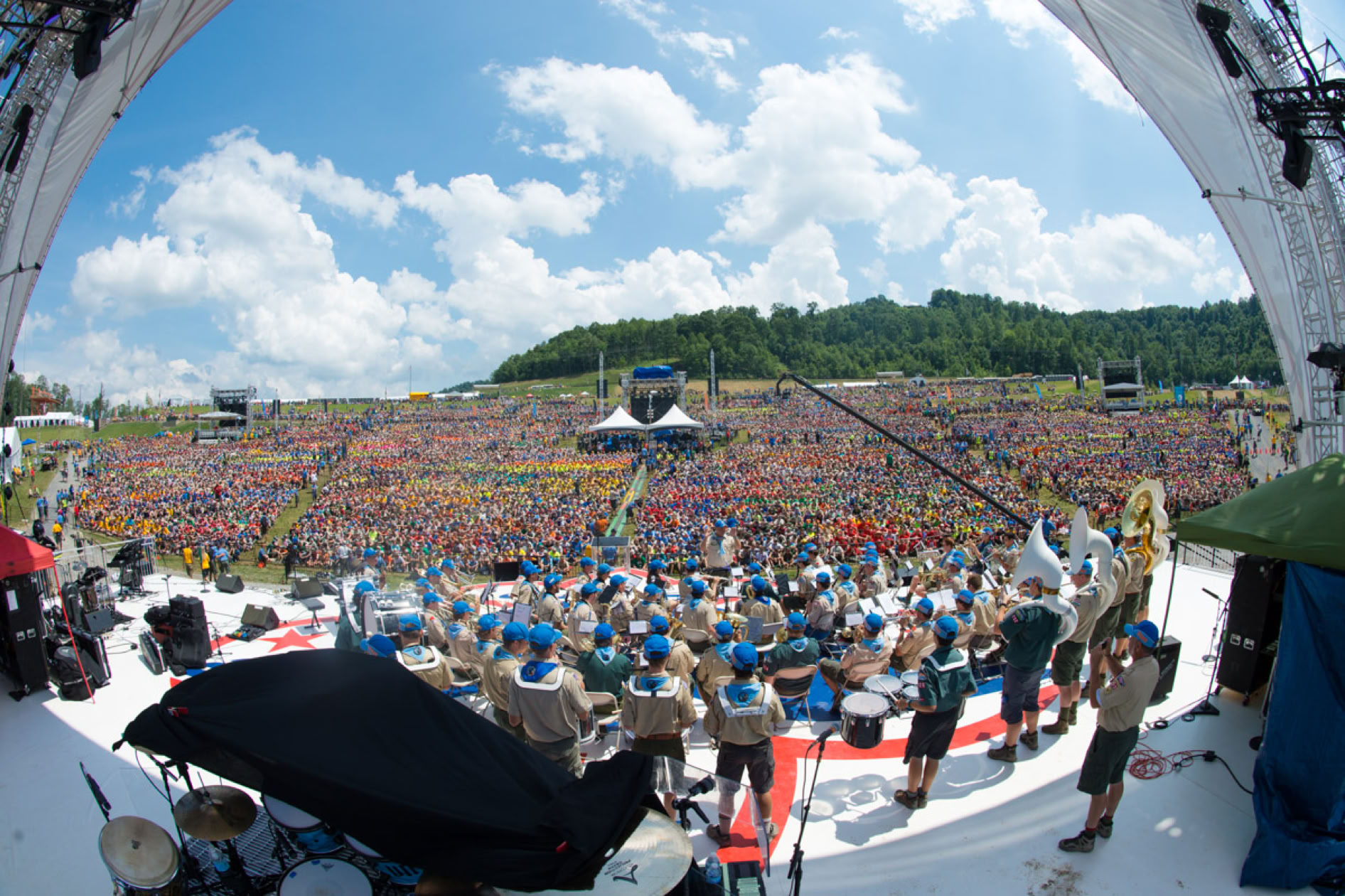 The 2013 Jamboree Band at the opening stadium show.